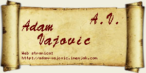 Adam Vajović vizit kartica